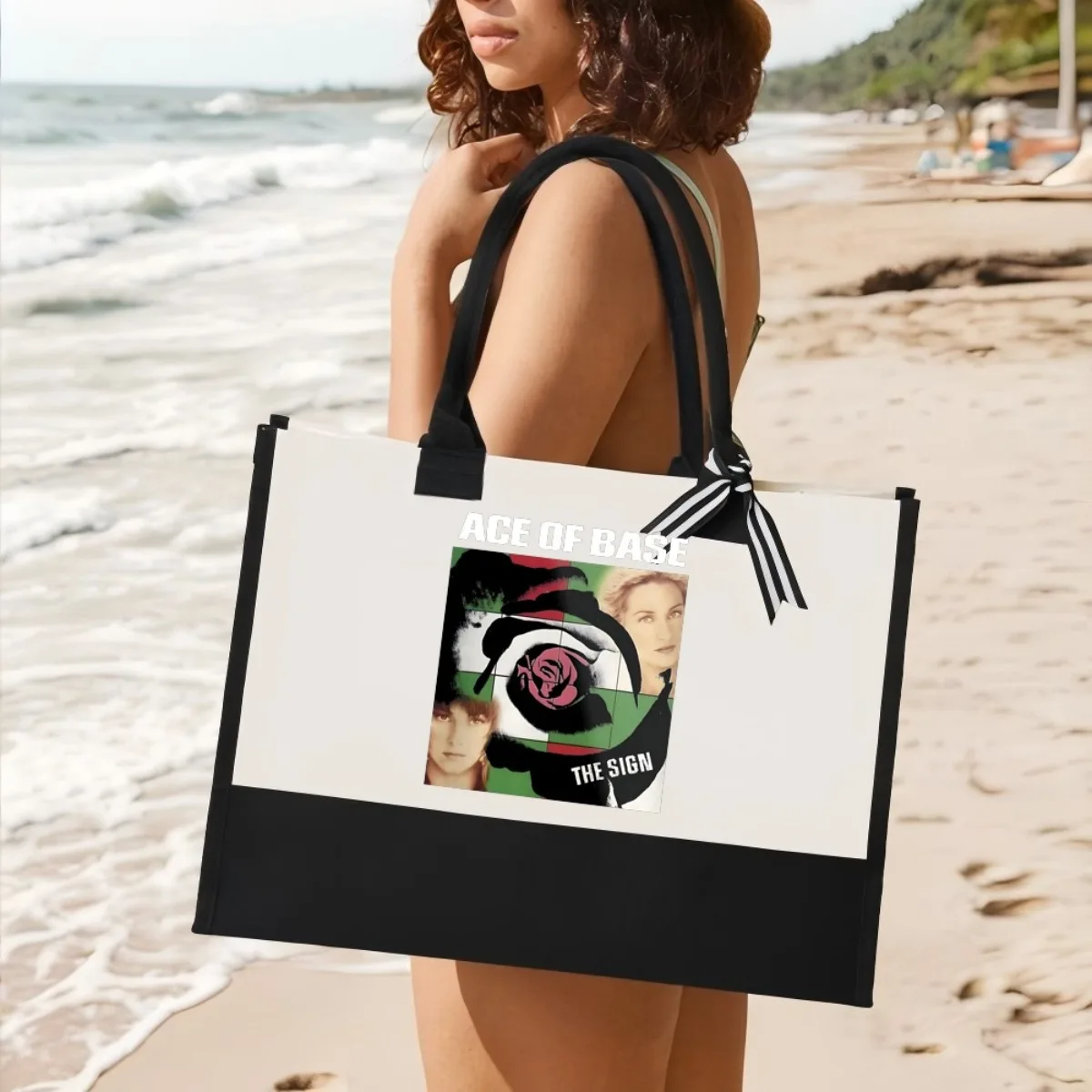 

ACE OF BASE 2026 Новое поступление, модная практичная просторная многоразовая большая сумка с узором и принтом, 2-цветная сверхмощная большая сумка на плечо для