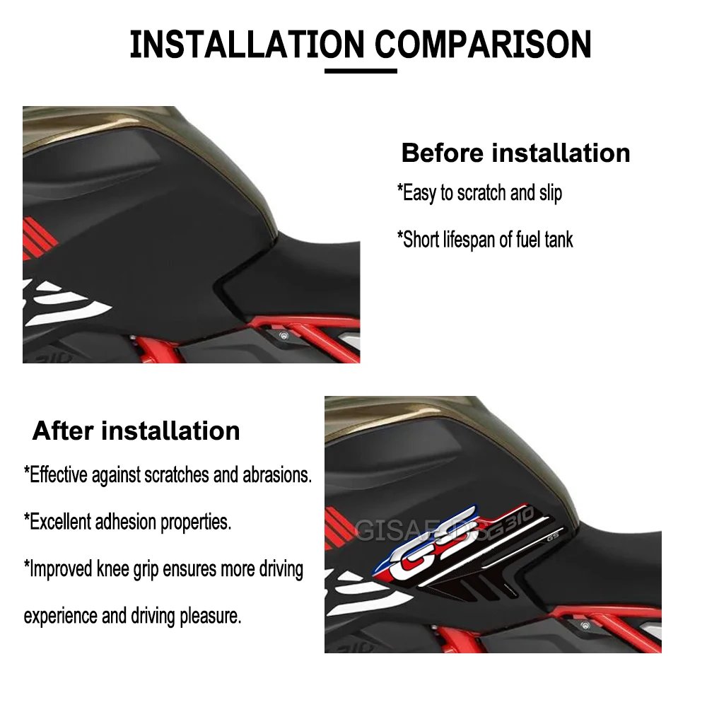 G310GS Motorcycle Tank Pad Fairing Fender Protector Stickers 3D Resin Sticker For BMW G 310 GS G310 Adventure ADV 2017-2024 2025