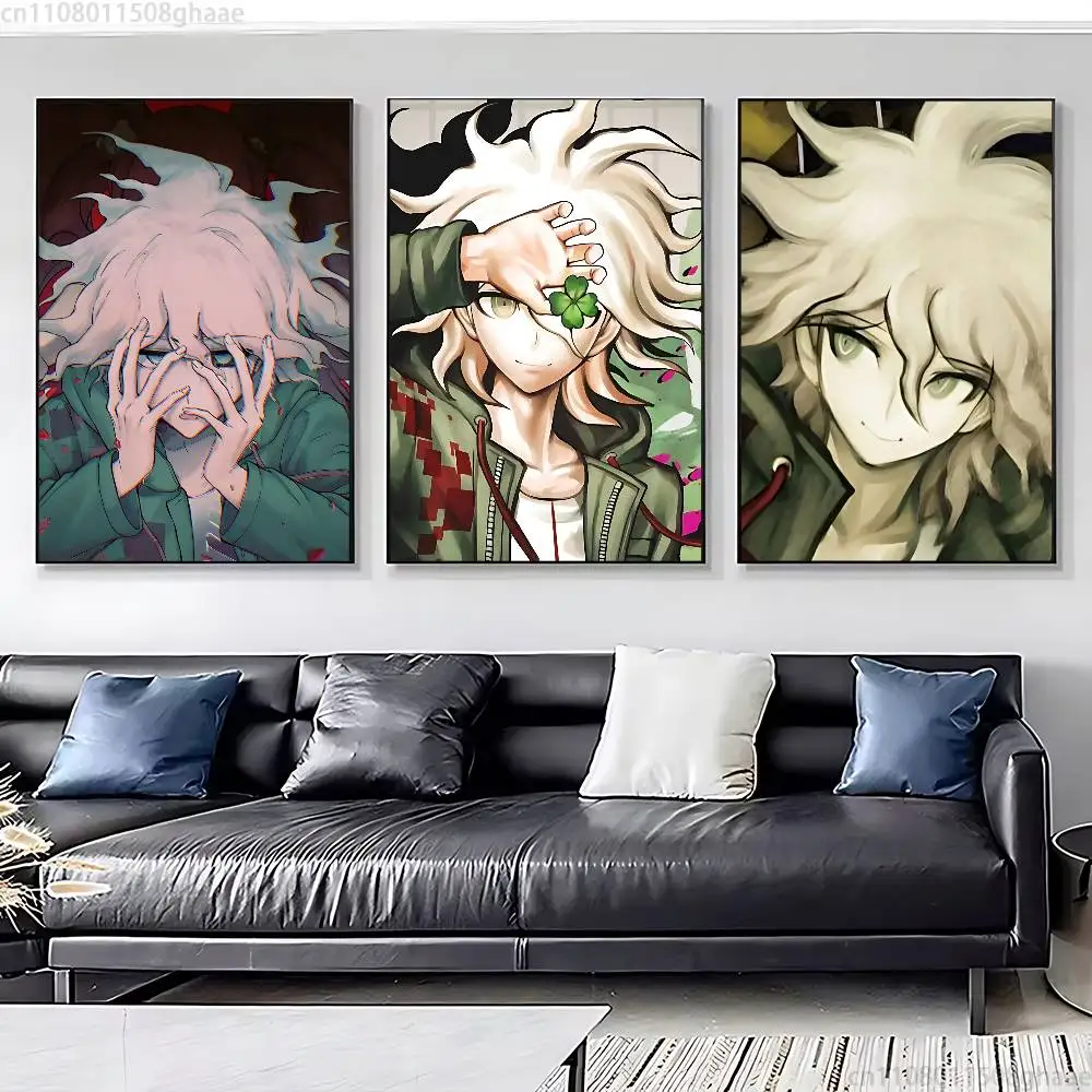 N-Nagito Komaeda  Poster Fancy Poster Wall Sticker for Living Room Bar Vintage Decorative Painting