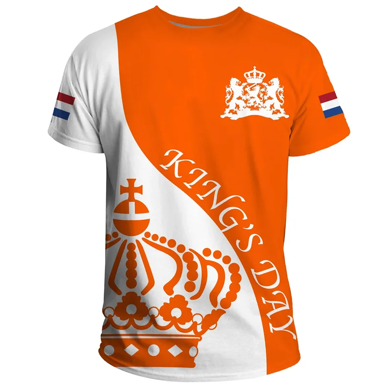 NIEDERLÄNDISCHE Flagge 3D-Druck Sport Schnelltrocknend Breatha Herren T-Shirt Outdoor Fußball Uniform Team Training Eltern-Kind Kurzarm – Detail 13