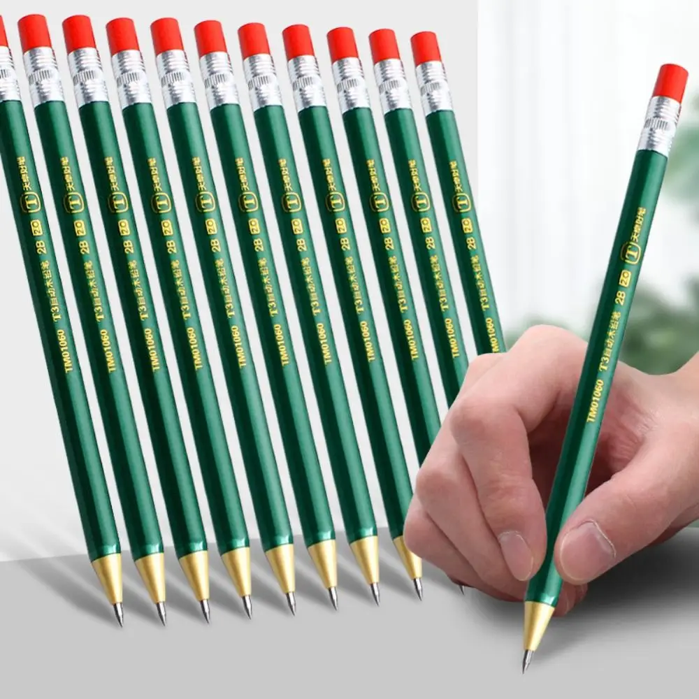 

2.0MM 2B Automatic Pencil Comes With Sharpener Sketch Drawing Writing Tool Movable Pencil Stationery Press Type