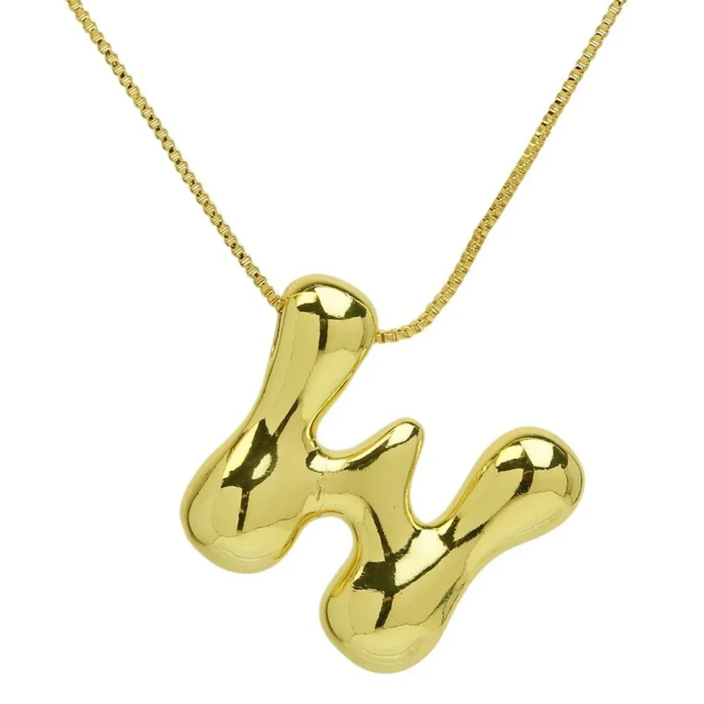 Necklace Pendant 26 Letters Gold Series Sweet Romantic Niche Design Banquet Party Commemorative Gift For Girls