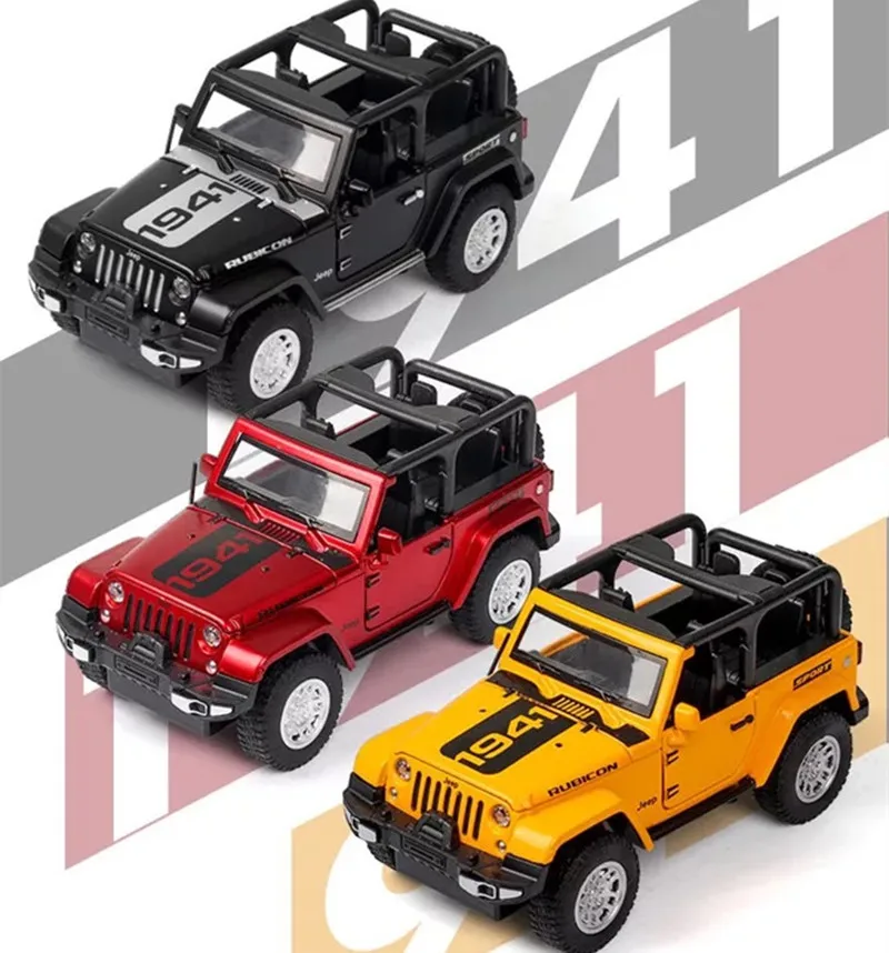 1:32 jeep Wrangler Rubicon modello di auto in lega Diecasts giocattolo in metallo veicoli fuoristrada modello di auto collezione di simulazione giocattolo per bambini regalo