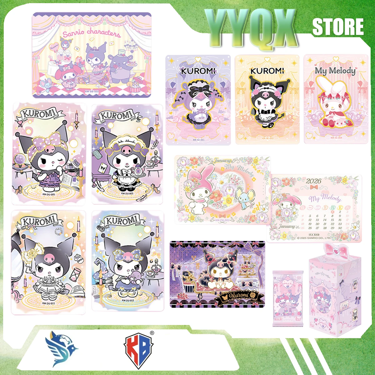 KABAO 2026 NEW Sanrio‌ Cinnamoroll‌ Hello Kitty Pom Pom Purin Kuromi Amphiprion Collection Card Peripheral Animations Cartoons
