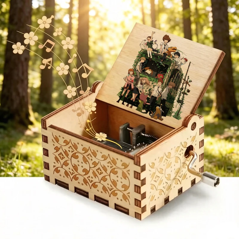 Butter-Fly Music Box From Anime Digimon Opening Song Color Printed Pattern Cute Office Desk Decoration Birthday Holiday Gift