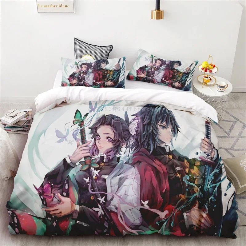 

Duvet Cover Demon Slayer Anime Childhood Memories Soft and Comfortable Full Size Queen Bed Adult Children Room Decoration