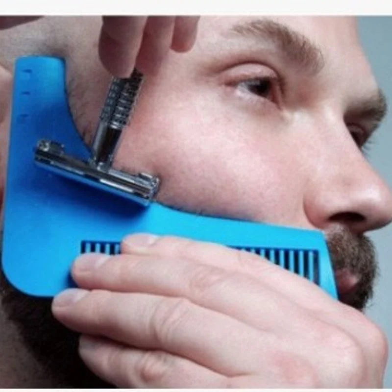 YS00005- Men\'s Beard Comb Hairdressing Beard Care Beard Styling Template Ruler Comb