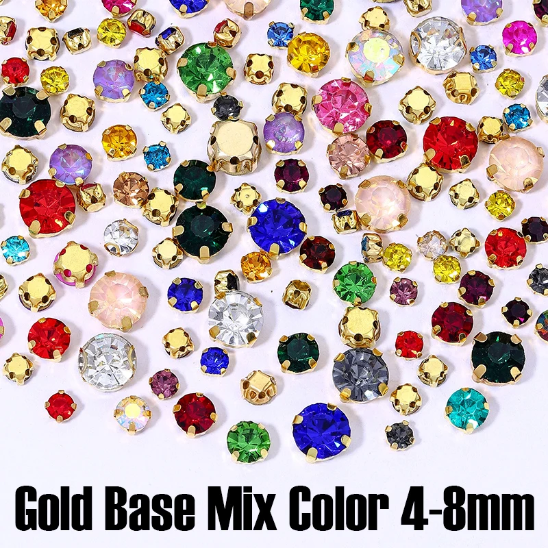 

DUCRYSTAL 4mm-8mm Sew-on Flatback Rhinestone Glass Crystal Sewing Stones For Craft&Wedding Dresses Sewing Accessories