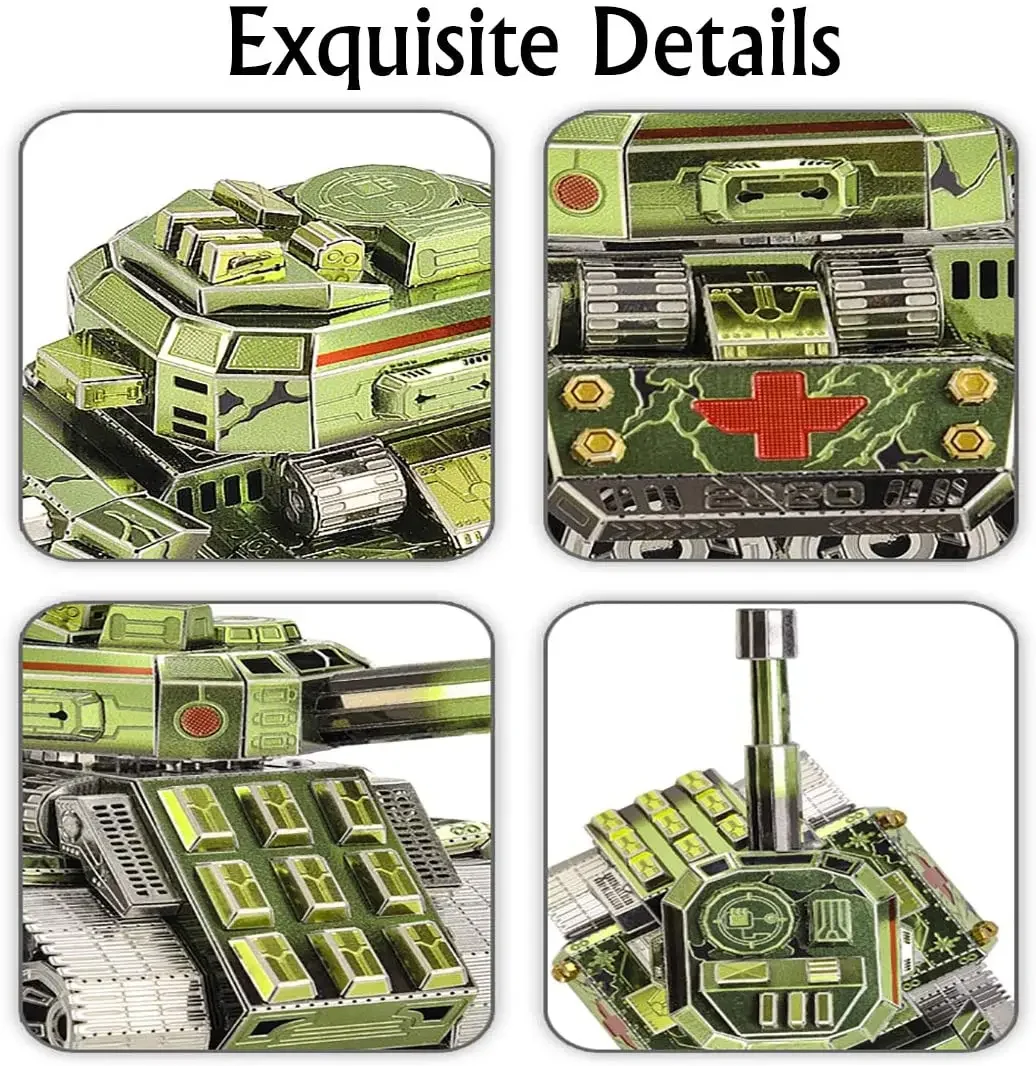 Microworld 3D โลหะปริศนาเกม Q รุ่นถังชุด DIY ตัดเลเซอร์ประกอบจิ๊กซอว์ของเล่นของขวัญคริสต์มาสสําหรับวัยรุ่น