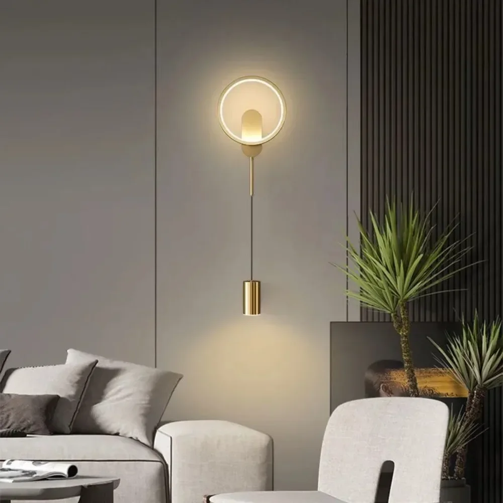 Imagem -05 - Modern Golden Led Lâmpada de Parede Interior Cabeceira Decoração Sala Stair Luz Sconce Luminária Quarto Luz