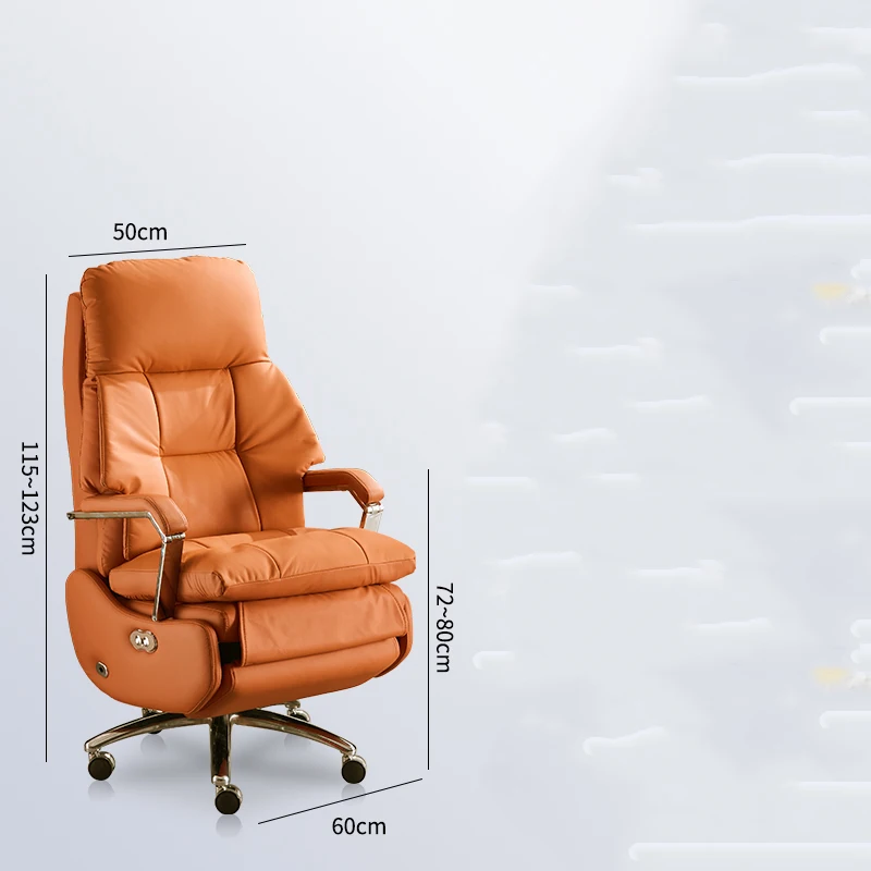 Leather Boss Chair Electric Business Office Ventilated Massage Chair Sedentary Computer Sillas De Oficina Office Furniture