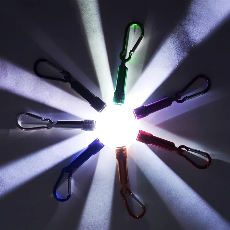 N08R 14Pcs Mini Torch Key Ring LED Key Pendant Torch Aluminium Small Hand Lamp Torch Children For Outdoor Camping Cycling