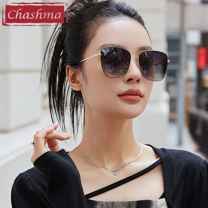 Chashma Gafas Lady Myopia Polarized Glasses Prescription Square Design Driving UV 400 Protection Sunglasses