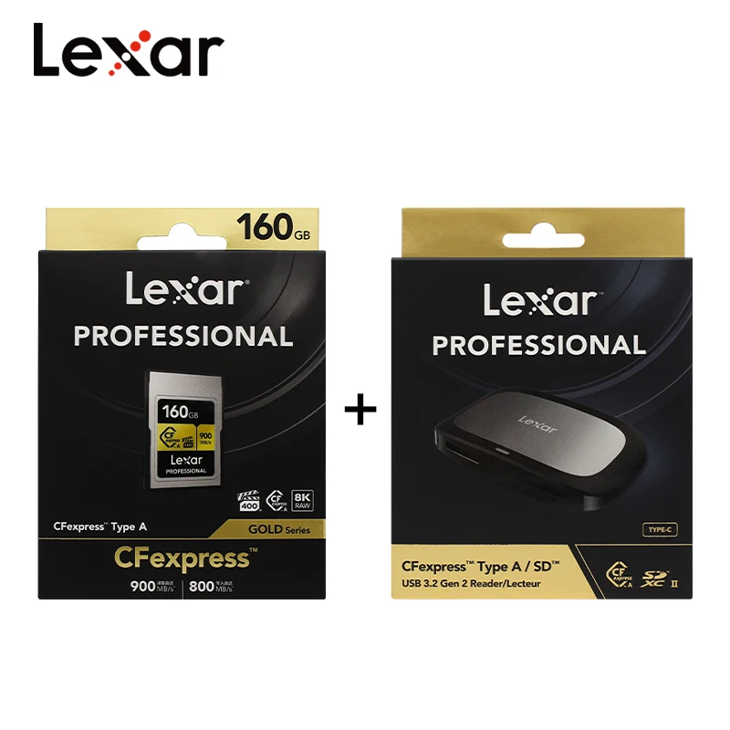 Imagem -05 - tipo Profissional de Lexar Cfexpress um Cartão 160gb Vpg400 8k Vídeo Pci Express até 900 mb s Cartões de Memória da Série do Ouro para Câmeras