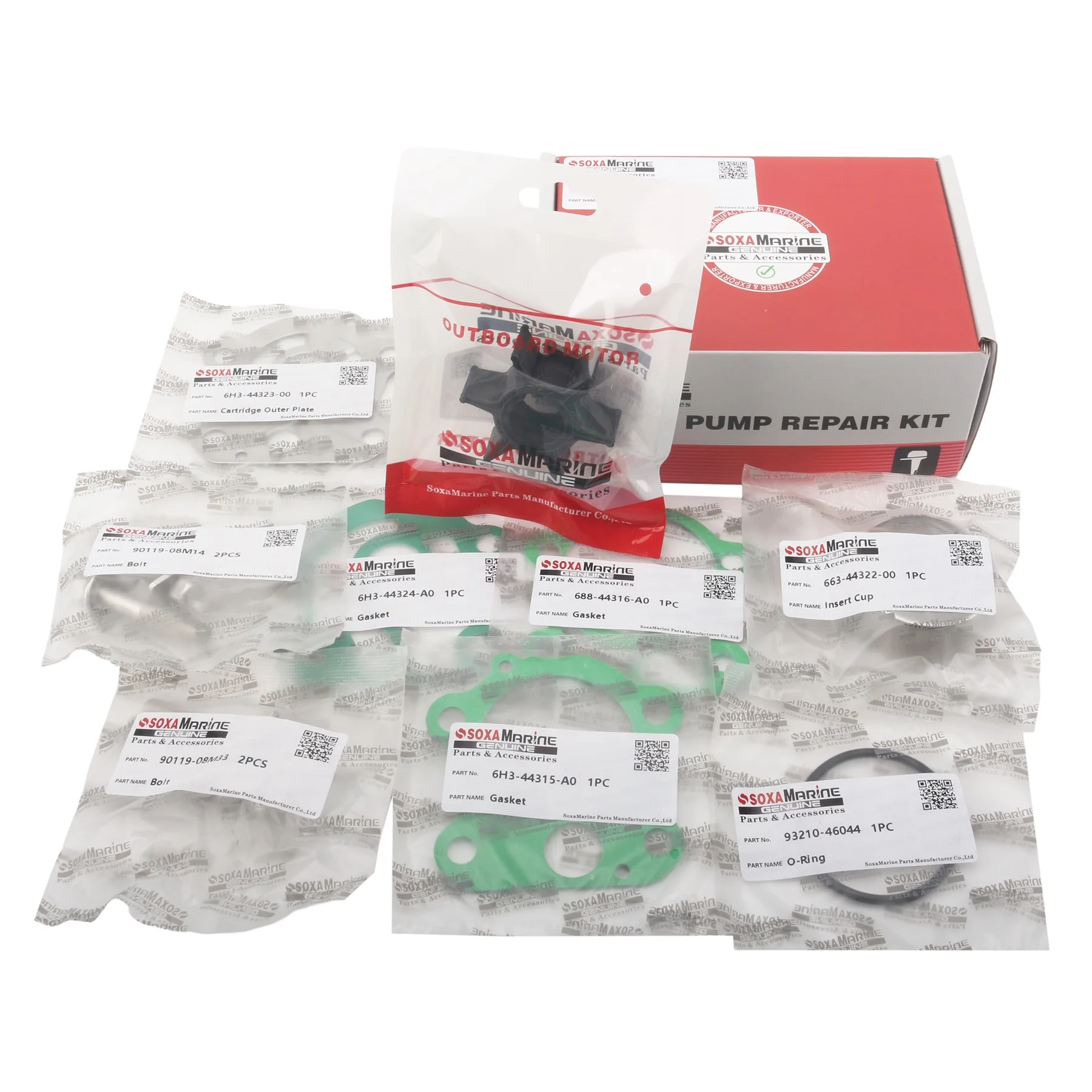 Water Pump Impeller Repair Kit Fits for Yamaha 2 4 Stroke 50HP 60HP 70HP Marine Outboard Engines Replaces 6H3-W0078-02