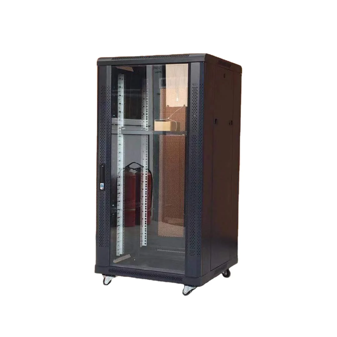 Custom 19 inch Network Cabinet Floor standing rack server cabinet with front glass door