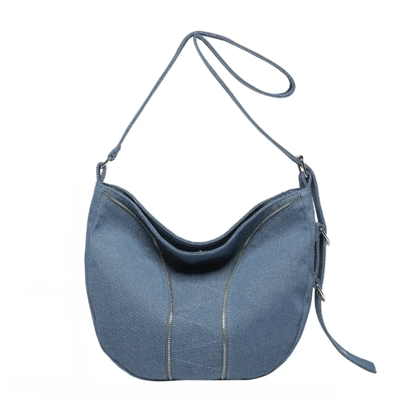 2024 Mode Casual Denim Zadel Schoudertassen Hot Sale Grote Capaciteit Eenvoudige Veelzijdige Duurzame Verse Crossbody Tassen Voor Dames