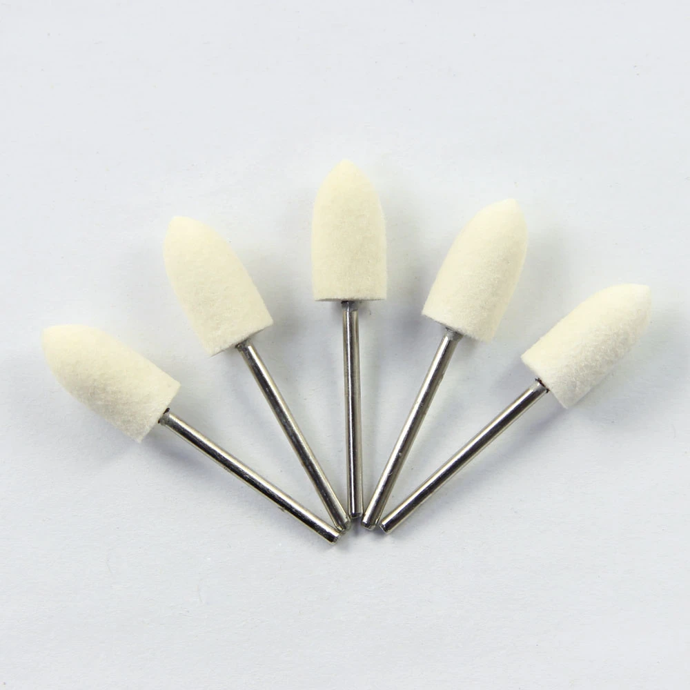 DTP-G9 9*18MM Dental Grinding Buffing 5pcs Flat Cone Wool Felt Polishing Brush For Low Speed Handpiece Dentistry Rotary Tool