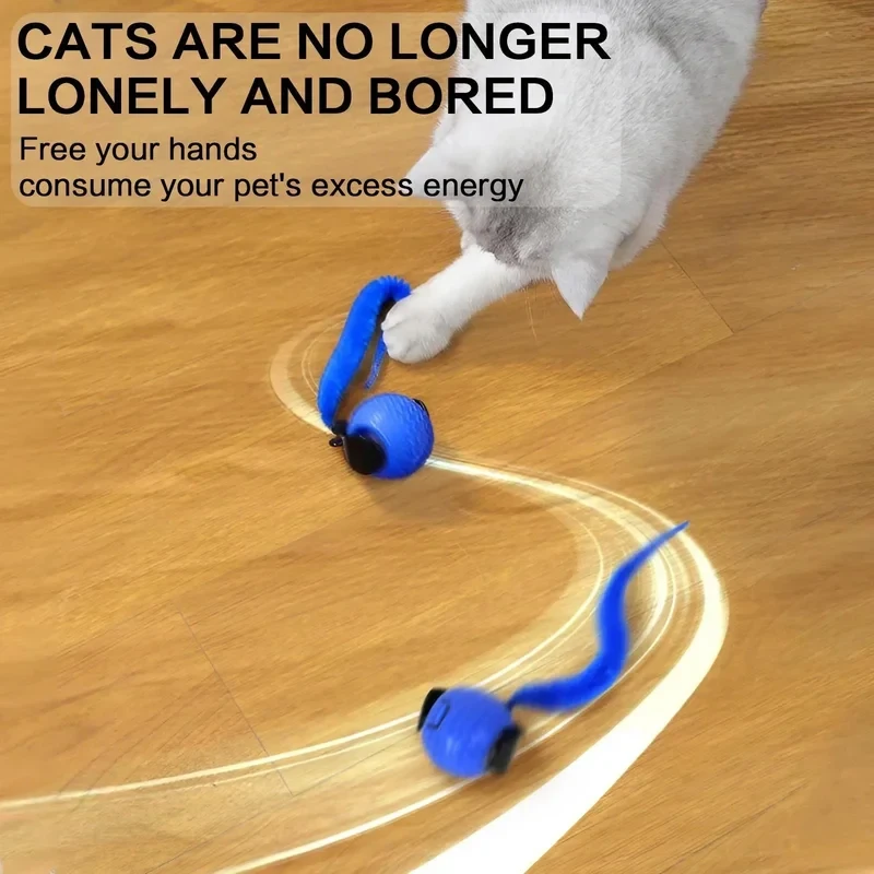 Smart Automatic Rotating LED Cat Teasing Ball, Obstacle Avoidance Interactive Cat Yo-Yo for Kittens Pet Supplies