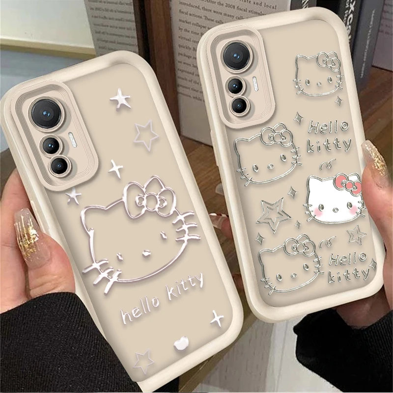 Casing Ponsel Kartun Hello Kitty untuk Xiaomi Mi 15 Ultra 14 13 12 12S 12X 11 Lite 5G NE 13T 12T 11T 14T Pro Penutup Belakang Tahan Benturan