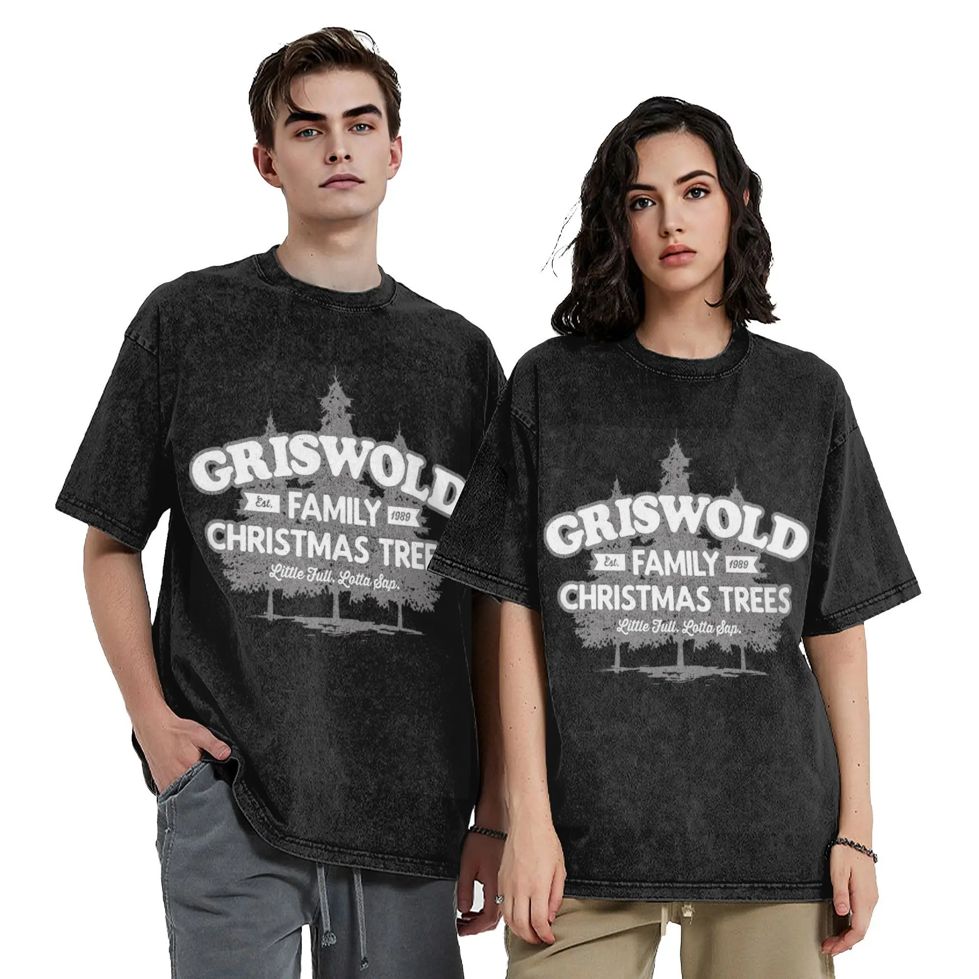 Griswold Family Trees Washed T Shirt Fashion Streetwear Men Women Christmas Vacation Oversize T-Shirts 100% Cotton