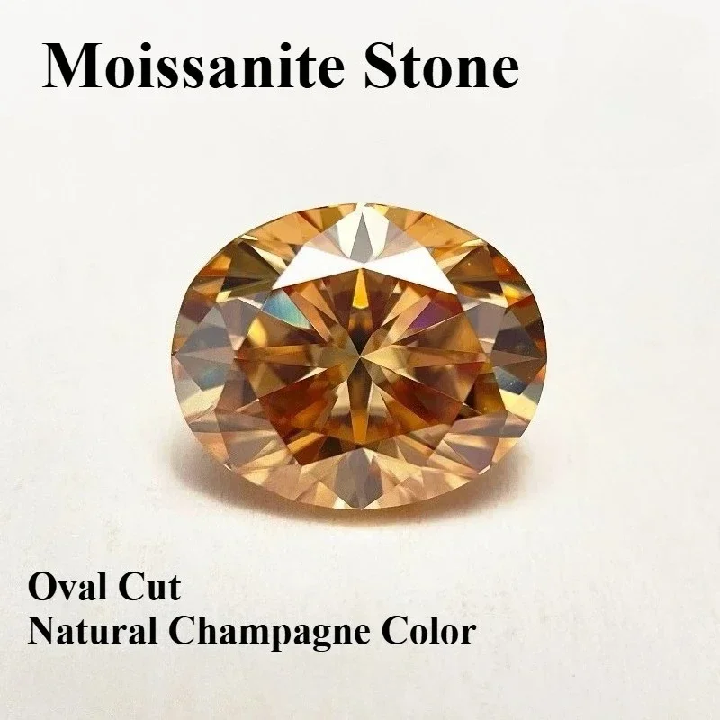 

Топ Муассанит Камень Овальной Огранки Натуральный Цвет Шампанского VVS1 DIY Подвески Изготовление Ювелирных Изделий Основные Материалы С Сертификатом
