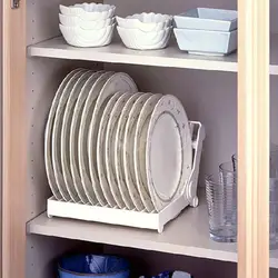 1Pc Foldable Dish Plate Drying Rack Organizer Drainer Plastic Storage Holder White Kitchen Organizer