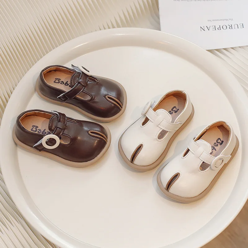 

2025 Spring Autumn New Girls' Leather Learning Shoes - Soft Sole Princess Baby Walkers for Ages 0-3 | Stylish Indoor/Outdoor