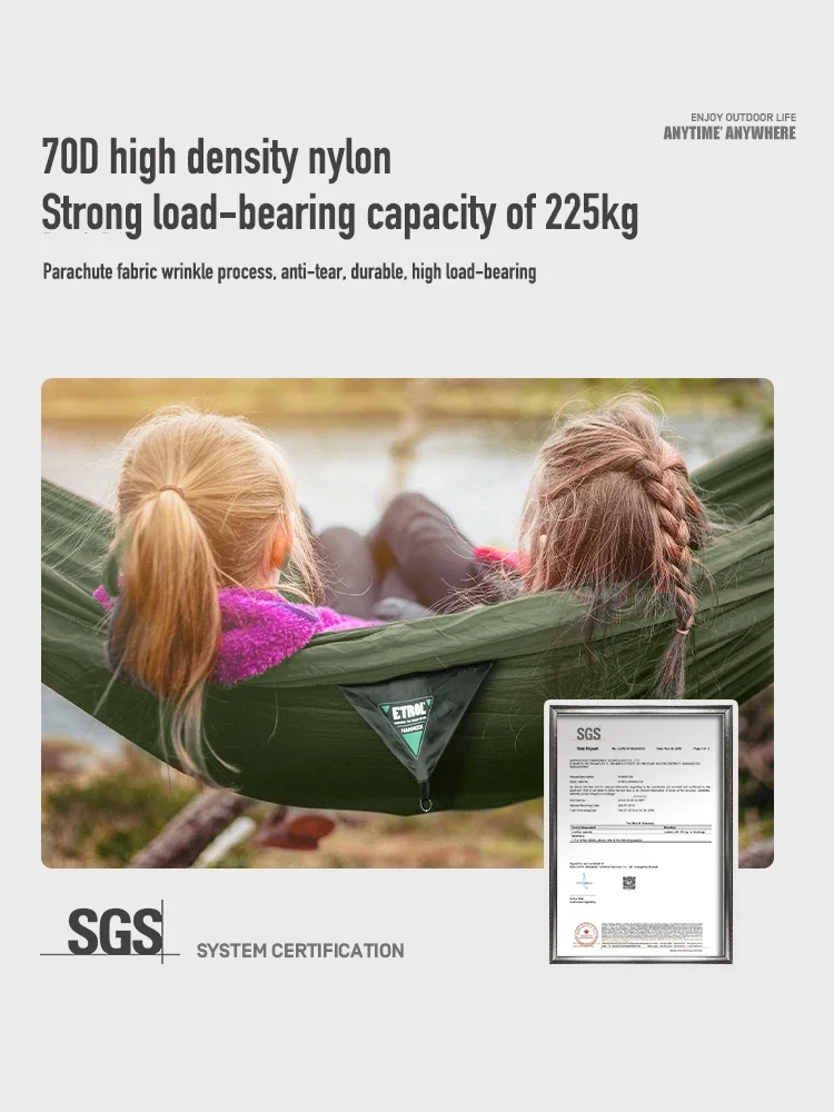 Outdoor Camping Hammock Anti-rollover Anti-mosquito Net Sleep Rest Bed Home Field Swing Hammocks Hiking Backpacking Bushcraft