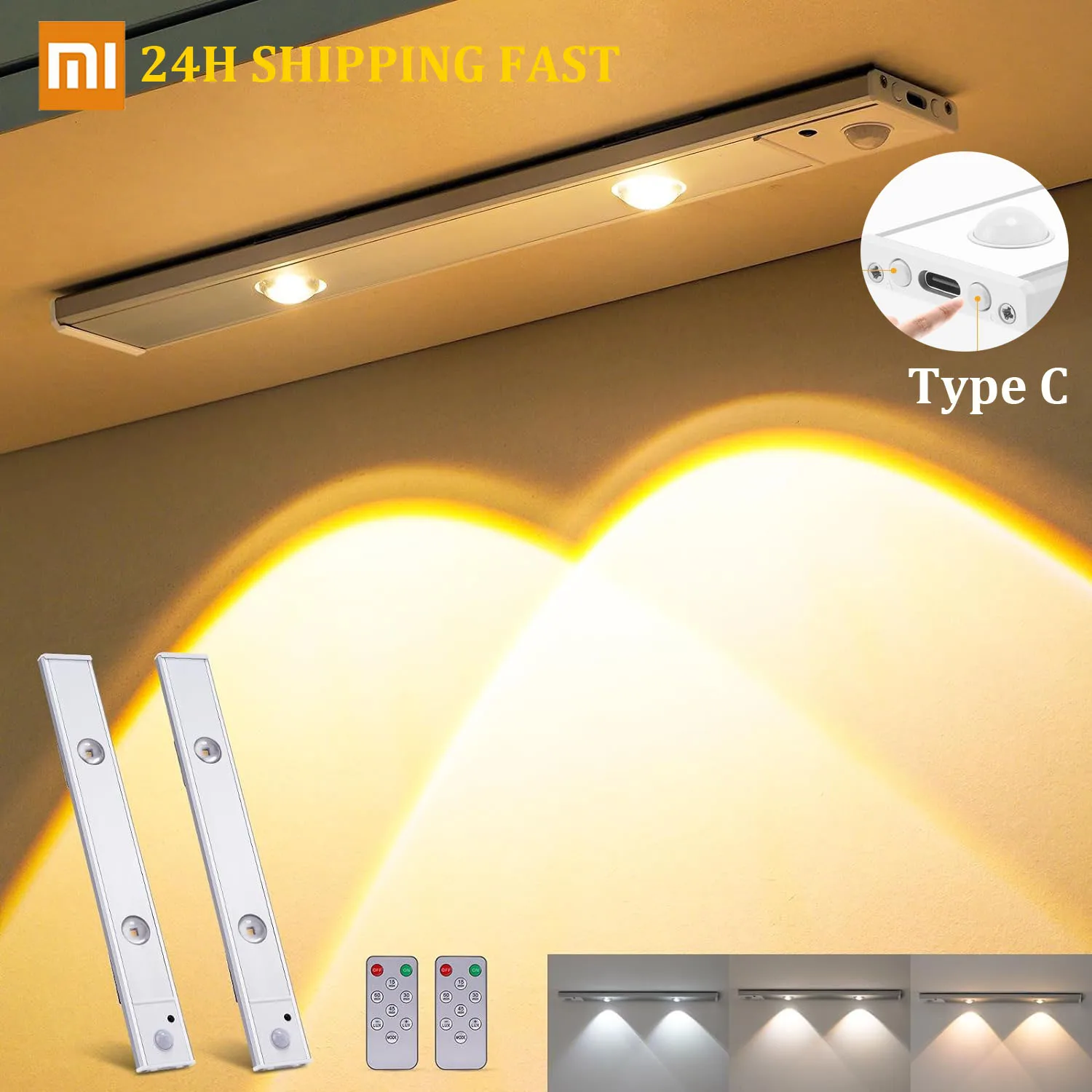 

Xiaomi Wireless LED Night Light With Motion Sensor Lamp 1000mAh Battery Rechargeable Closet Lights For Bedroom Kitchen Stairs