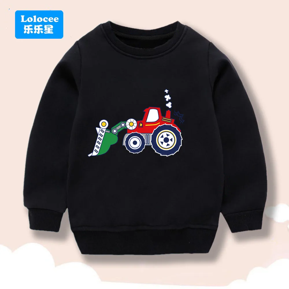 Kinder Sweatshirt Cartoon Bagger Druck Pullover Jungen Casual Baumwolle Tops Lolocee Kinder Mode Kleidung für Frühling Herbst CZ3