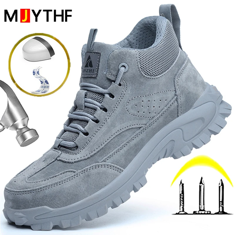 

New pigskin Anti scalding Welding Shoes Male Puncture-Proof Indestructible shoes Construction site Safety Shoes Work Boots Men