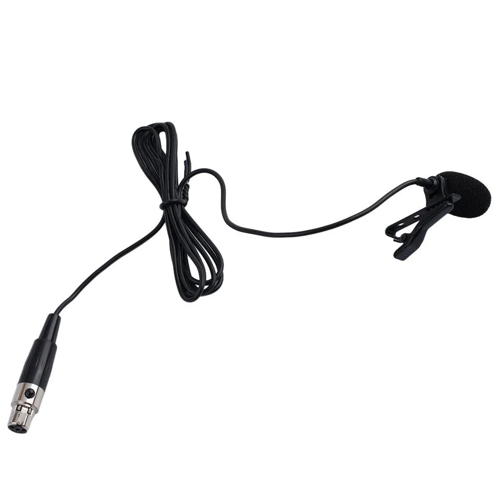 

1x Black Wireless Lavalier Lapel Clip Broadcast Microphone Mic 4-PIN Mini XLR TA4F With Microphone Cover For Shuer Cardioid