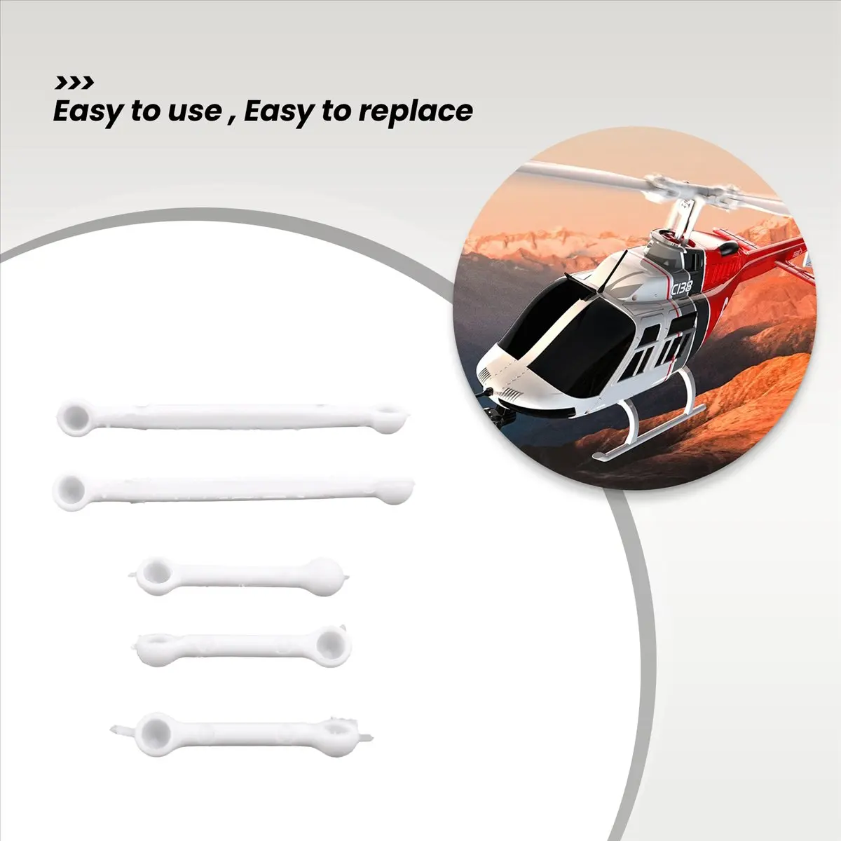 ABXY RC Toy Helicopter Upgrade C138 Connecting Rod Kit for RC ERA C138 Bell 206 1:33 RC Toy Helicopter Parts