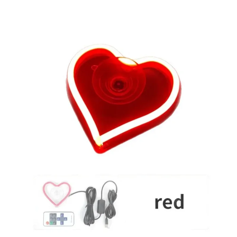 

Heart Shaped Neon Lights Rear Triangular Windows Ambient Lights Car Universal LED Neon Decorative Lights Automobiles Accessories