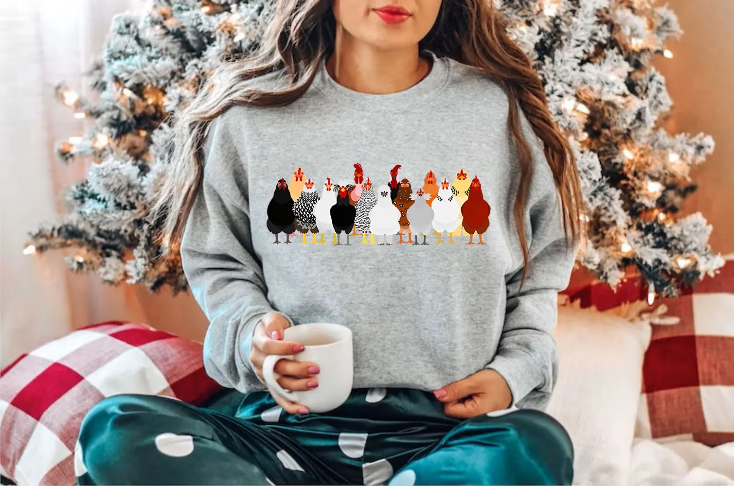 Sudadera de pollo para niñas Farm Life Sweater Pascua Retro Shirt Funny Thanksgiving Shirt Trendy Crewneck Coquette Top