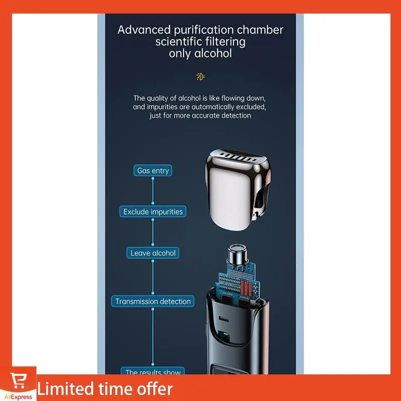 Fresh C10 High Precision Alcohol Tester Drunk Alarm Reminder Breath Alcohol Tester Professional Breathalyzer Alcohol Analyzer