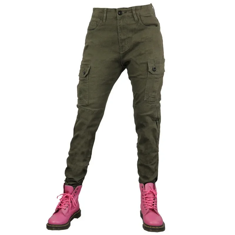 VOLERO Female Rider Motorcycle Pants Casual Fall and Wear Resistant Motorcycle Jeans, Motocross Pants Racing Overalls