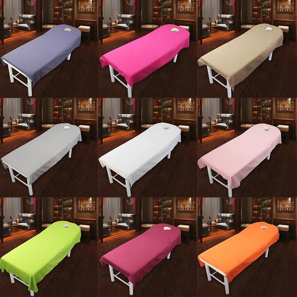 80cm*190cm Cosmetic Salon Sheets SPA Massage Treatment Bed Table Cover With Hole