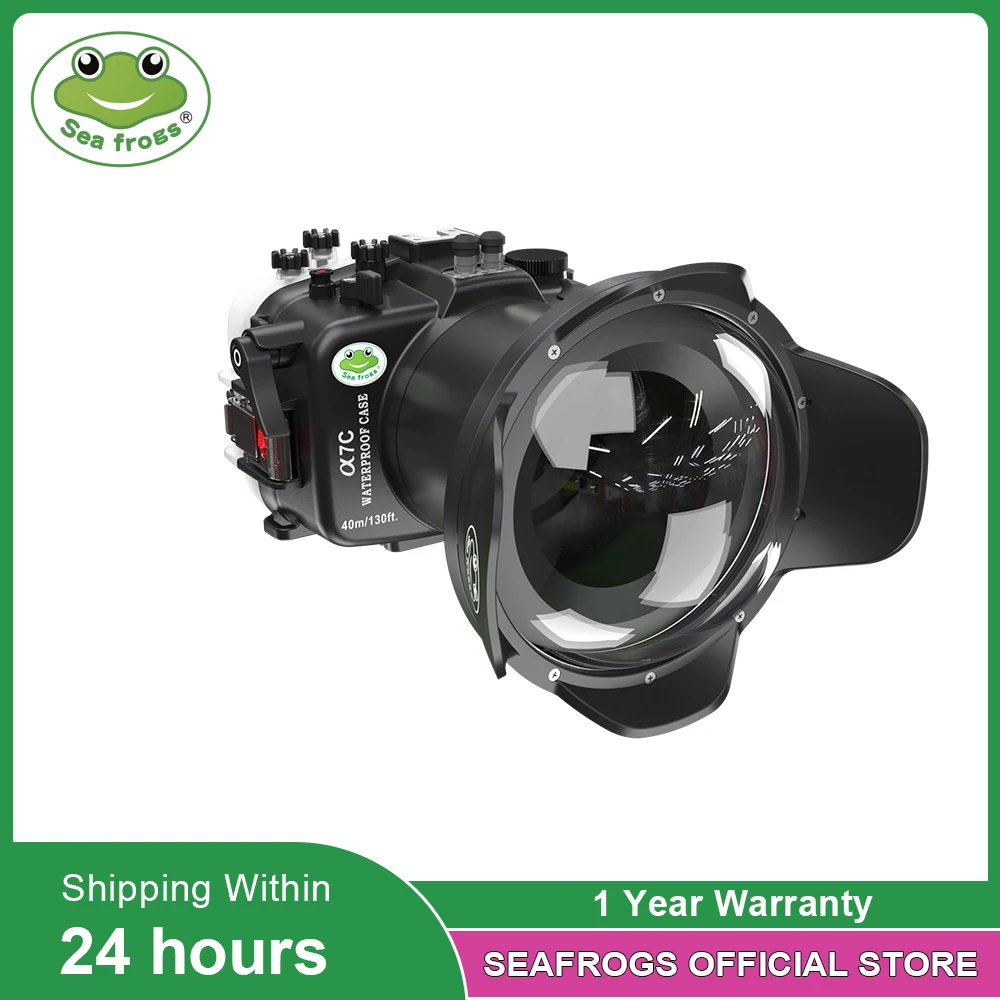 

Seafrogs 40Meter Professional Waterproof Diving Case With 6inch Glass Dome Port For SonyA7C 16-35mm 24-70mm 28-60mm 10-18mm Lens