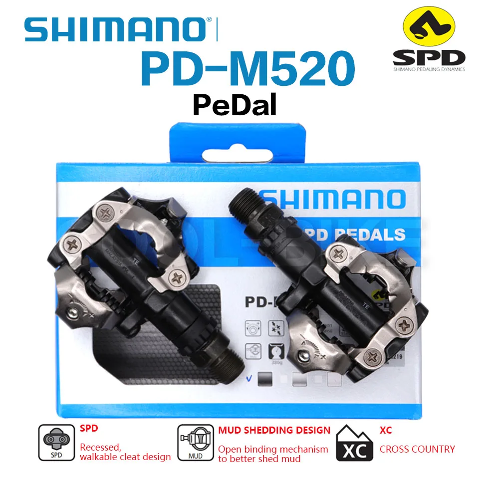 SHimano SPD Pedals M520  M540 Self Locking Pedal Ball Bearing PD-M520 With Cleat set Road Bicycle MTB Mountain Bike Accessories