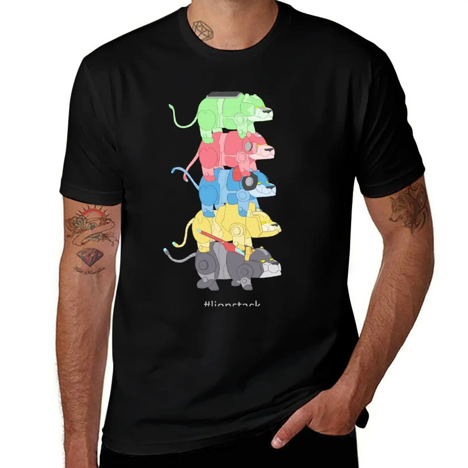 Lion Stack T-Shirt t shirt man cotton T-Shirt