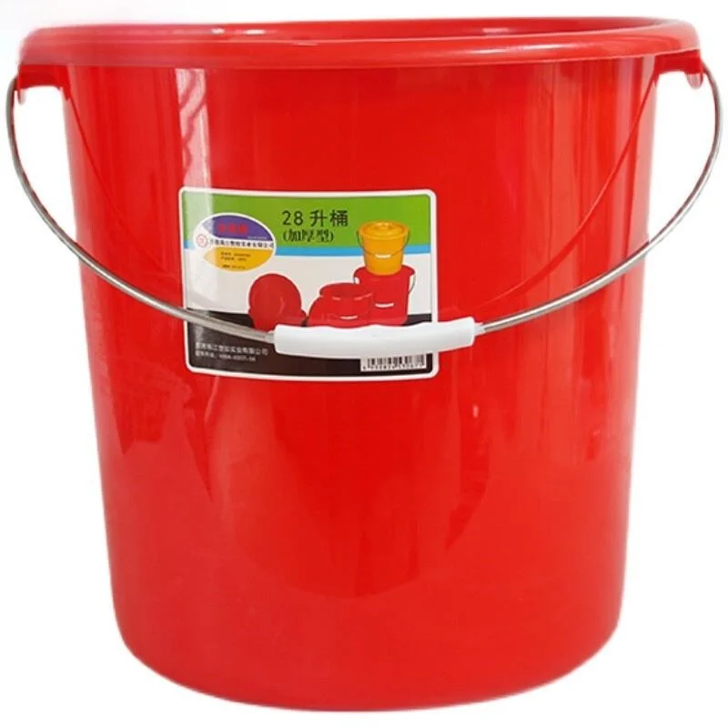 

Утолщенное пластиковое термоизолированное ведро для воды, красное, большое, круглое, с крышкой, для купания, ручное, для домашнего использования, для хранения, резиновое ведро-бочка