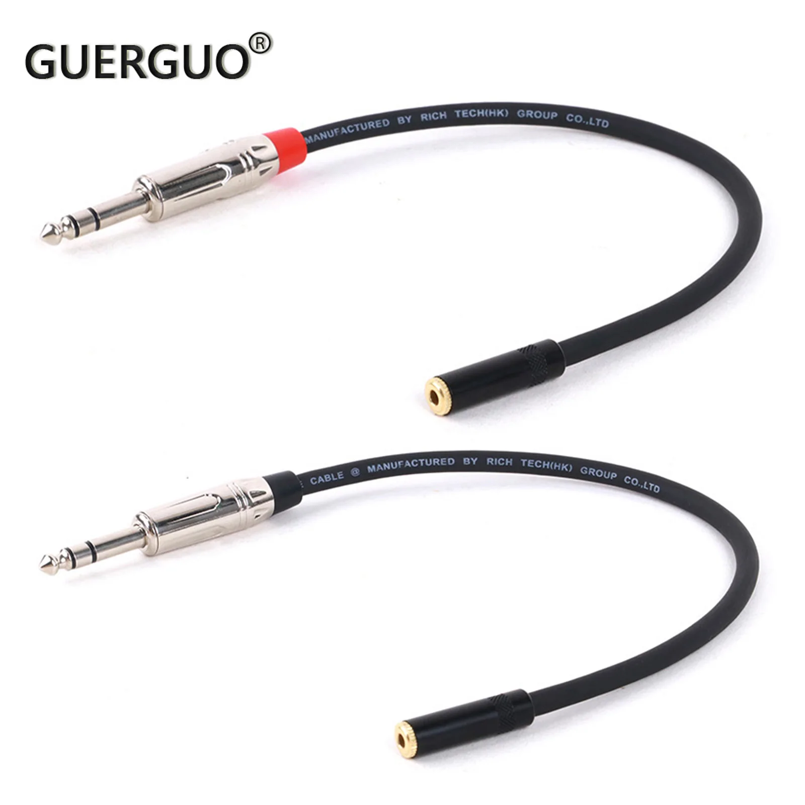 

High Quality 6.35mm 1/4 inch TRS Male Jack to 3.5mm 1/8 inch TRS Female Jack Straight Patch Cable For Guitar Microphones Etc