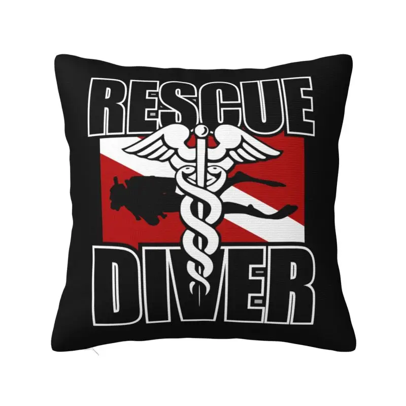 Nordic Style Rescue Diver Cushion Covers 55x55cm Soft Scuba Diving Pillow Case Sofa Chair Square Pillowcase Home Decor