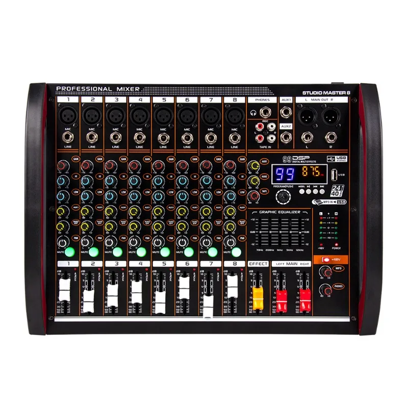 Imagem -05 - Reverb Efeito Equalizador Home Mixer Portátil ao ar Livre 8-way 5-stage