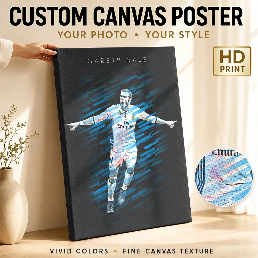 Gareth Bale Canvas Painting Poster Personalized Modern Aesthetic Wall Art for Dining Room Decor Collectible Ready to Hang Gift