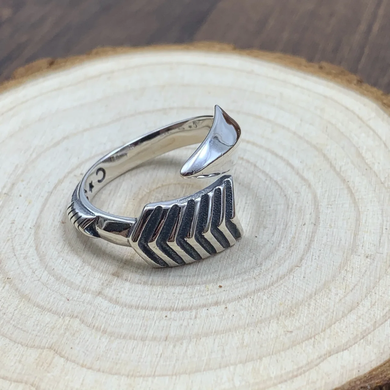 Punk ornament S925 sterling silver goods yachupbit love arrow ring live mouth ring decoration