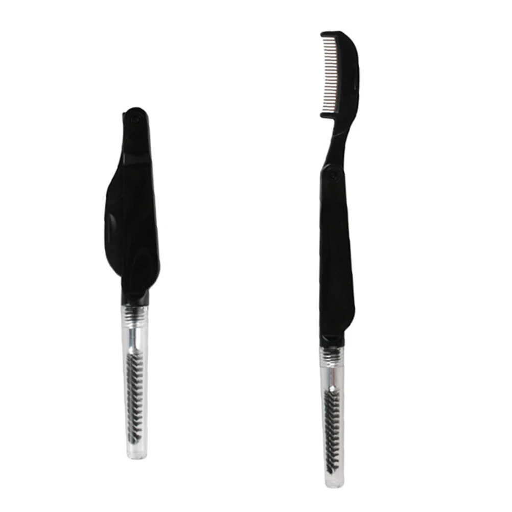 

2pcs Eyebrow Comb Set Stainless Steel Fine Tooth Foldable Grooming Tool Durable For Women Girls Brush Accessory