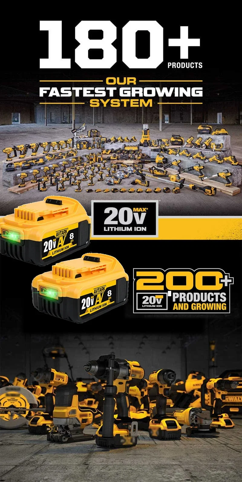 DeWalt 전동 공구 배터리 교체용 리튬 이온 배터리, DCB200, DCB205, DCB201, DCB203, 100% 정품, 18V, 20 볼트, 최대 6.0Ah, 8.0Ah